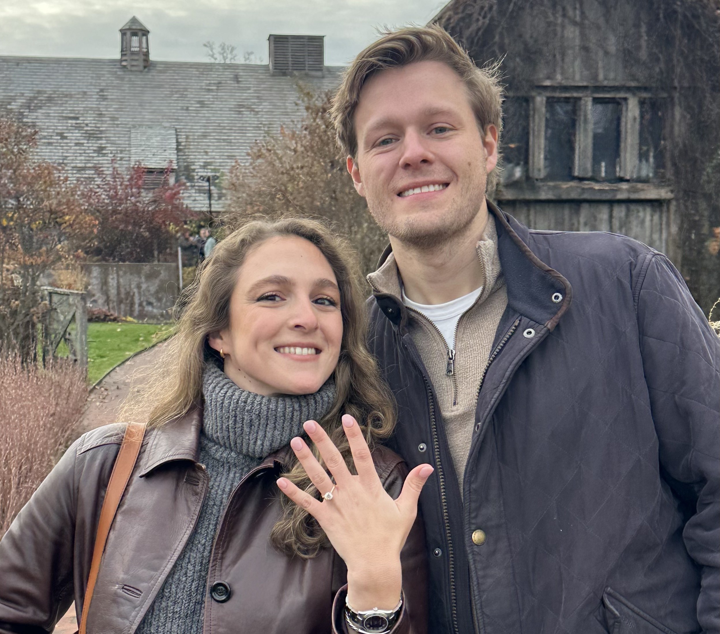 Lelia showing her engagement ring